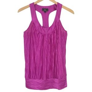 IZ Byer California Pink Satin Tank Top Size S Dressy Shimmery Cool Lightweight